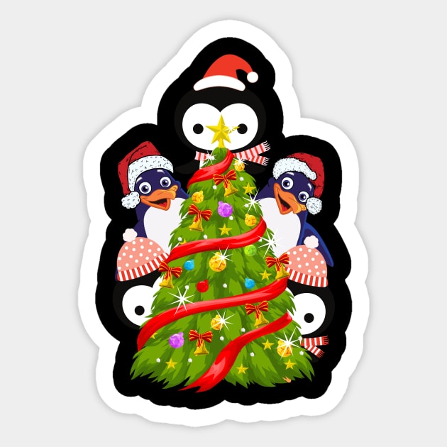 Penguins Christmas Tree T-Shirt Sticker by Him